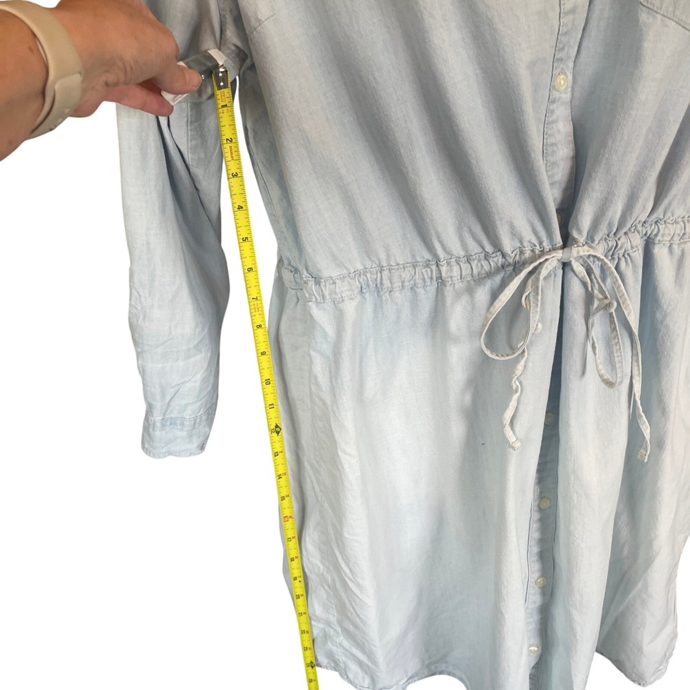 Old Navy Womens Preppy Minimalist Button Down Shirt Midi Dress XL Coastal Blue - Picture 7 of 11